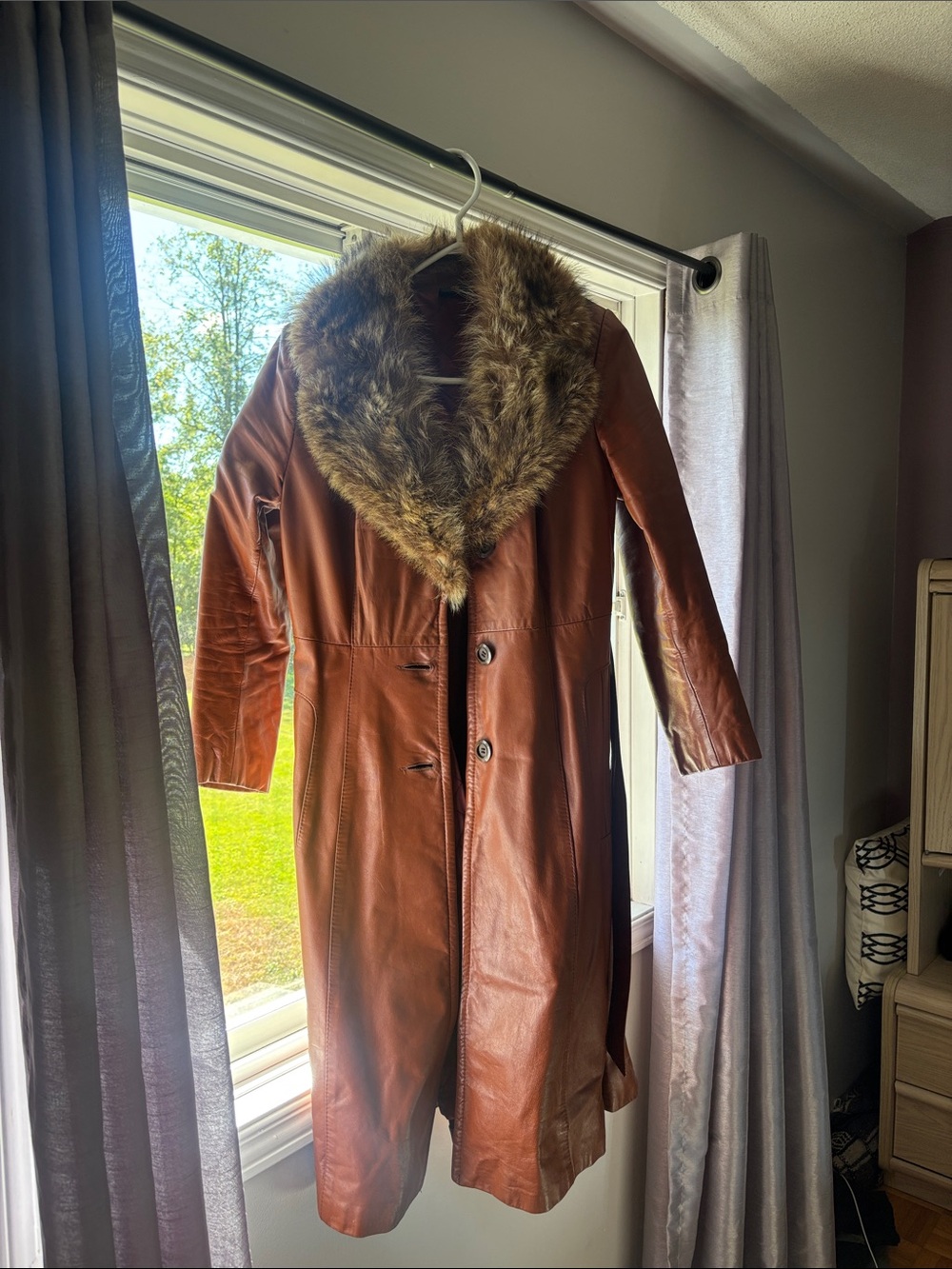 Women's Brown Leather Coat